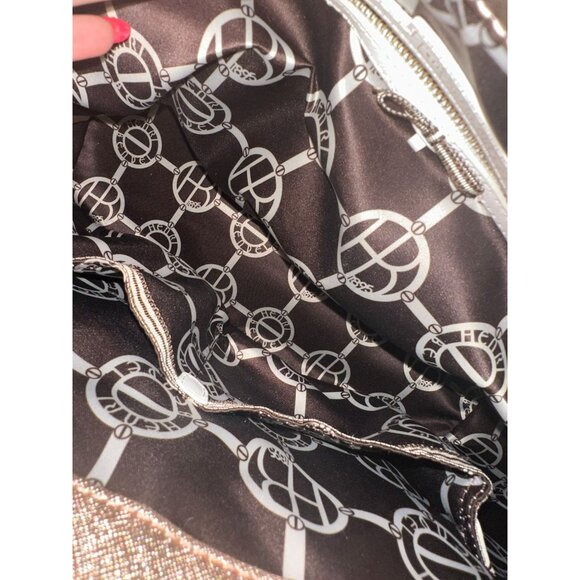 HENRI BENDEL Rose Gold Saffiano Leather Large Satchel Crossbody Bag - Picture 2 of 13